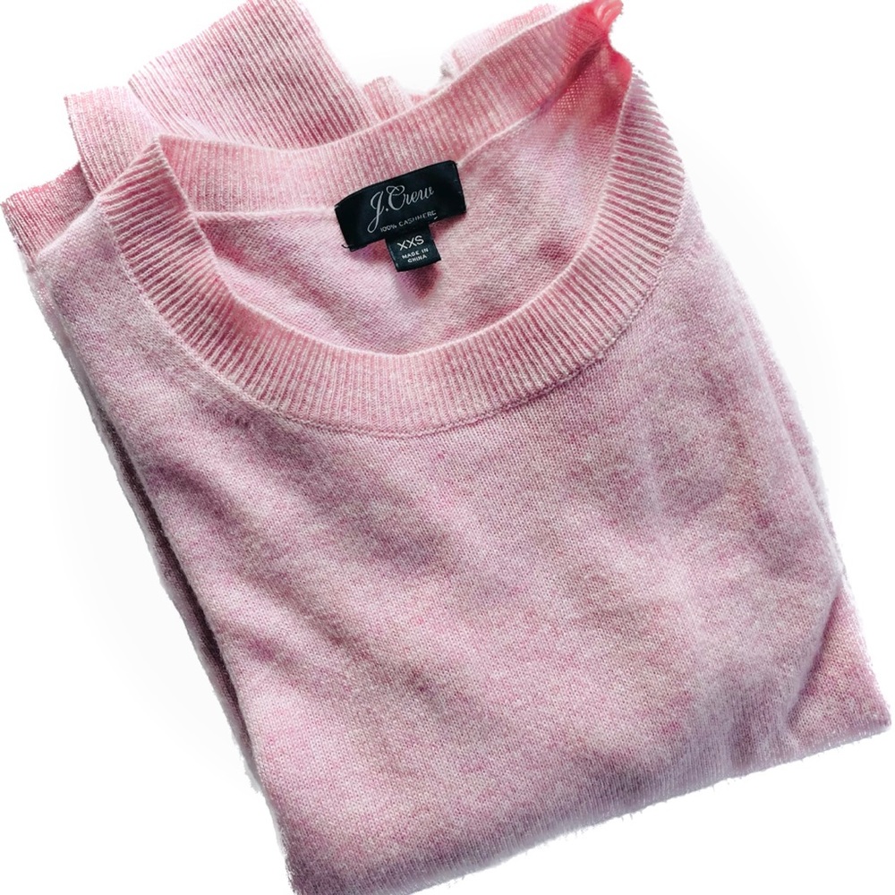 J. CREW | XXS | 100% Cashmere Dusty Rose Light Knit Crewneck Longsleeve Sweater - Picture 17 of 17